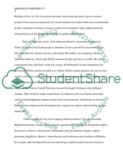 Personality Analysis Issues