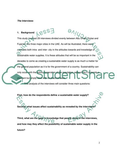 The Impact of Privatisation on Sustainability of Water in the United Arab Emirates