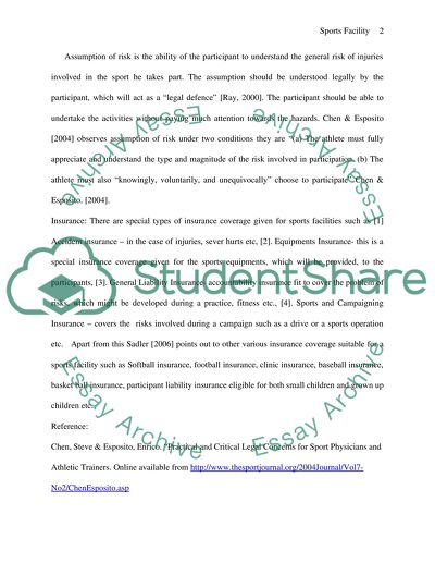 Critical Risks, Problems, and Assumptions on Sports Facility