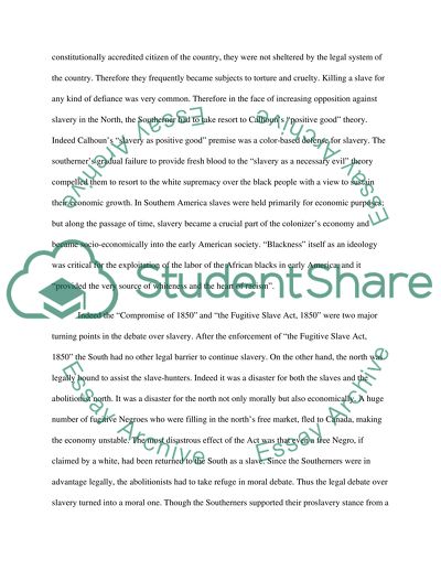 Slavery: a Necessary Evil or a Positive Good