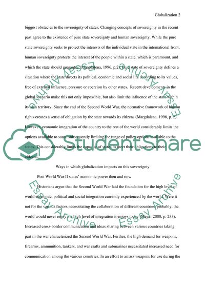 Analysis of Whether Globalization has Caused the Decline of the States Economic Importance