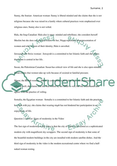 In-class activity: (Un)veiled: Muslim Women Talk About Hijab