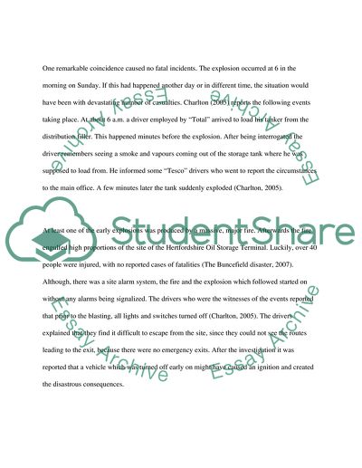 A Summary of the Buncefield Disaster