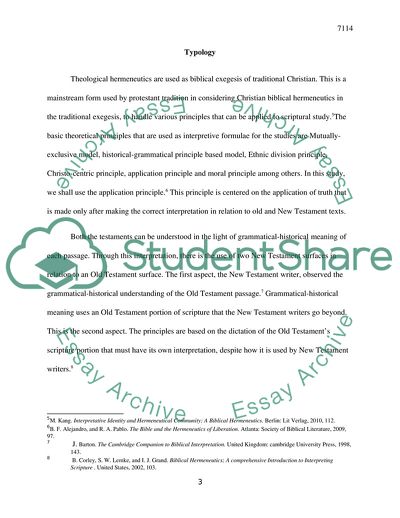 Hermeneutical Models in Relationship between the Old and New Testament