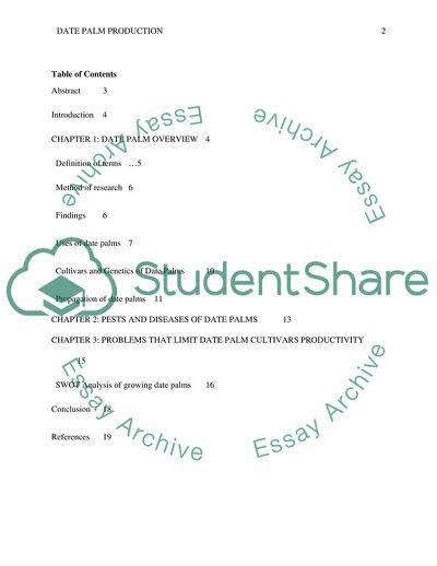 Date Palm Production