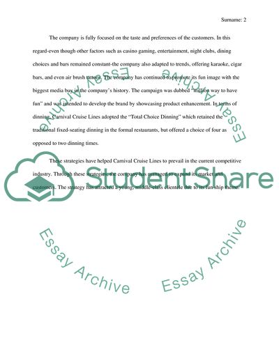 Marketing Strategies of Carnival Cruise Lines