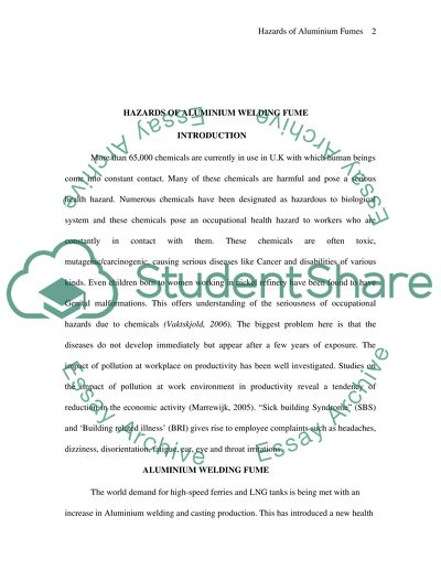 Hazards of Aluminium Welding Fumes