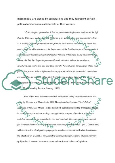 The Political Economy Mechanisms in Mass Media