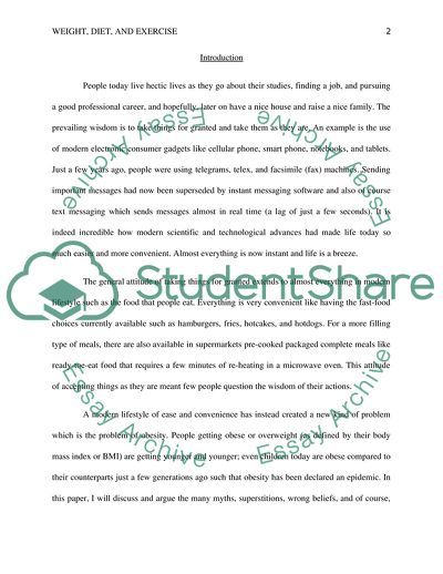 Weight, Diet, and Exercise - the Key to Keeping Fit