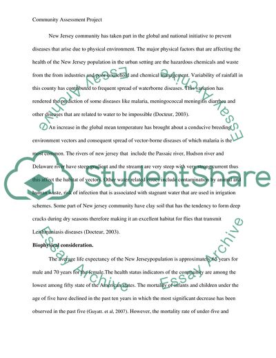 New Jersey Community Assessment Project Guidelines