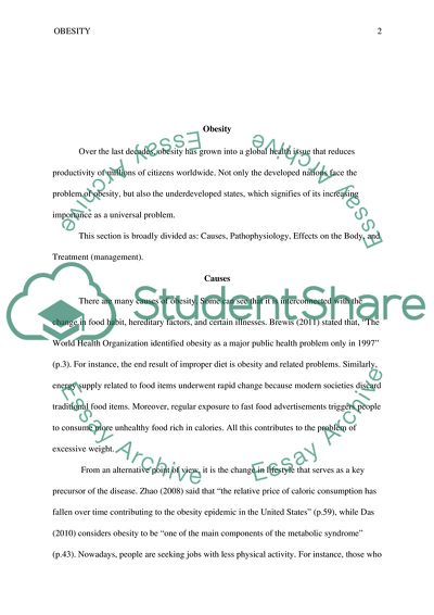 Causes, Pathophysiology, Effects on the Body, and Treatment of Obesity