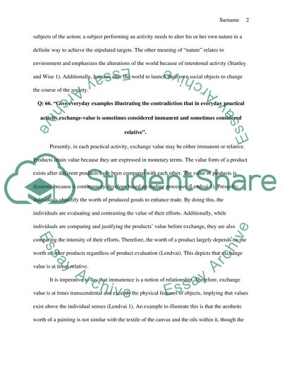 An Ontological Statement by Marx