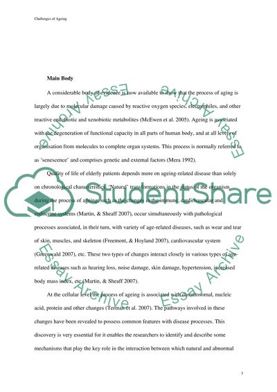 The Challenges in Ageing