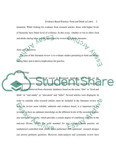 Food and Drink in Labor