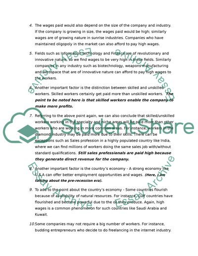 What determines the distrbution of income between wages and profits