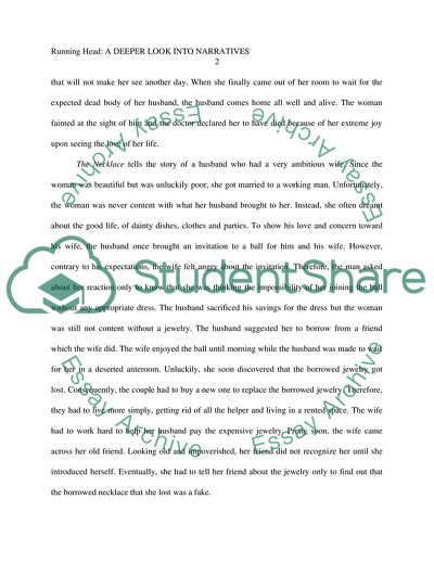 A Deeper Look into Narratives: Kate Chopins The Story of an Hour and Guy de Maupassants The Necklace