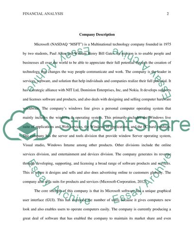 Writing Assignment: Financial Analysis