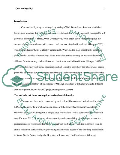 Different Cost Management Factors in an IT Project