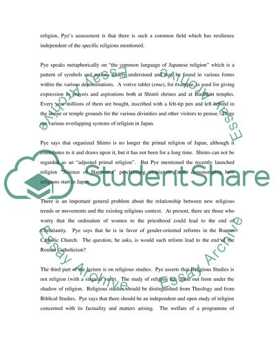 Michael Pyes Religion: Shape And Shadow