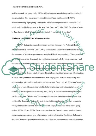 Administrative Ethics-HIPAA