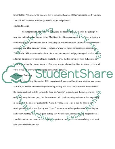 Ethics in Zimbardos 1971 Experiment