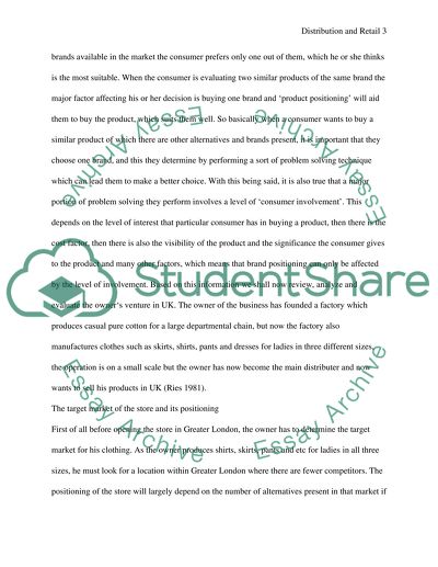 Distribution and Retail - Importance of Product Positioning