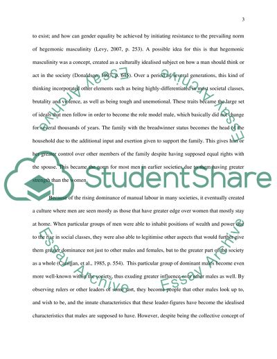 Views and Critiques Offered of R.W. Connells Conception of Hegemonic Masculinity