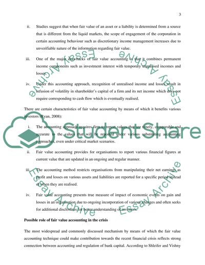 Fair Value Accounting and Its Role in Financial Crisis