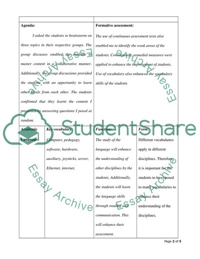 Language Lesson Plan