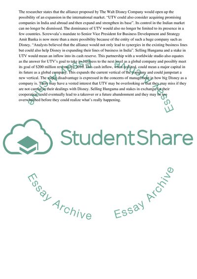 UTV and Disney: A Strategic Alliance