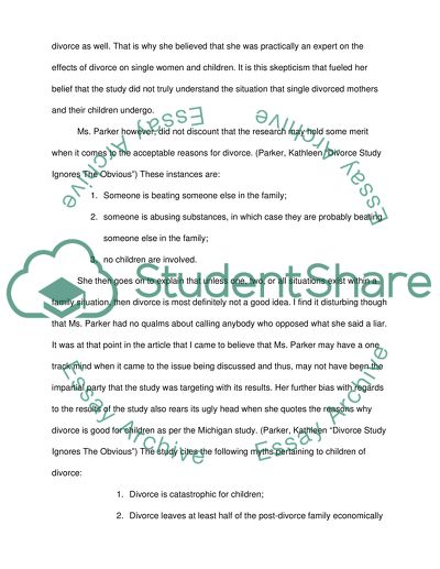 Divorce Study Ignores the Obvious by Kathleen Parker