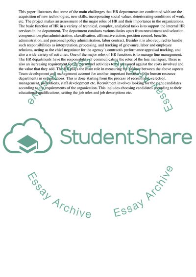 The Role of the HR Function