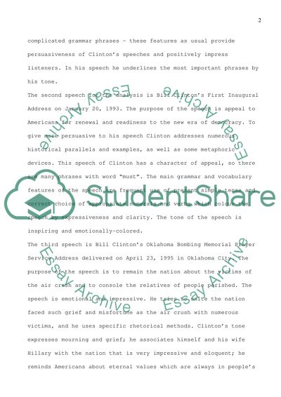 Speaking style of President Bill Clinton