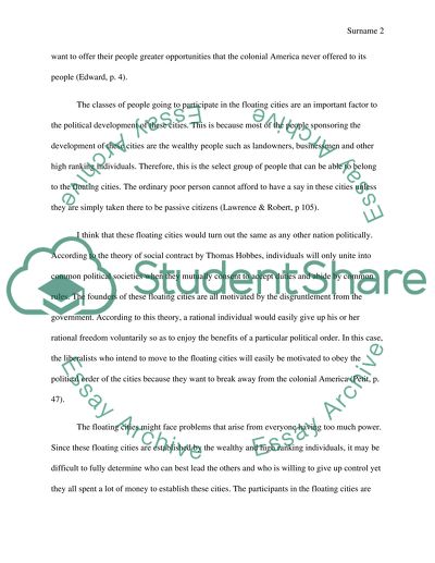 Floating cities vs colonial America