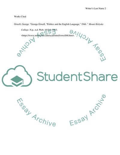 Politics and the english language