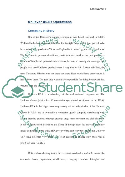 Unilever USA Operations