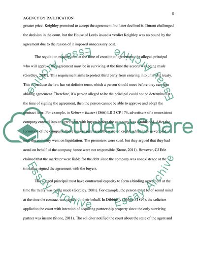 Agency by ratification