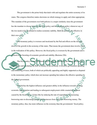 POLICY IN THE UNITED STATES(FISCAL POLICY AND MONETARY POLICY)