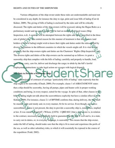 The Duties to Provide a Seaworthy Ship