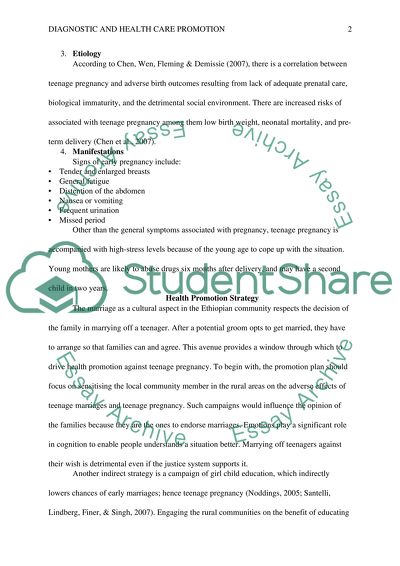 Diagnostic and Health Care Promotion