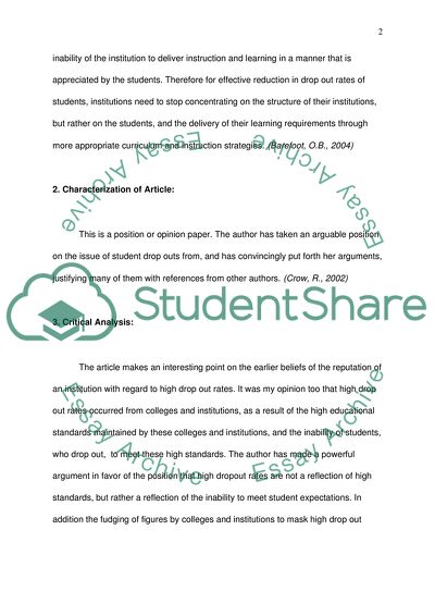 The High Dropout Rate of Students from Graduate Courses