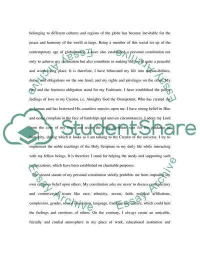 My Personal Constitution