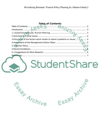 Revitalizing Bermuda: Tourism Policy Planning in a Mature Island