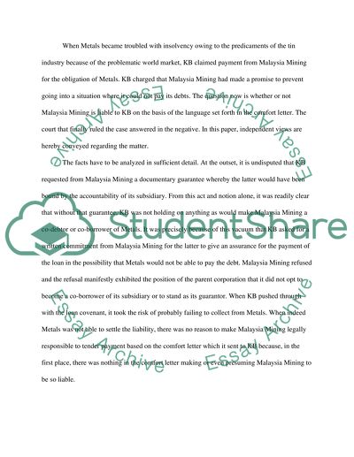 How Contents of a Comfort Letter Are Construed or Interpreted