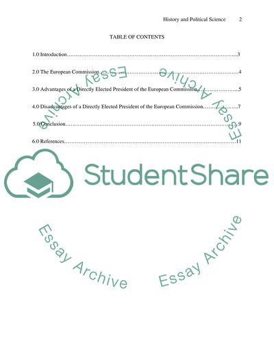 Advantages and Disadvantages of an Elected President of the Commission for the European Union