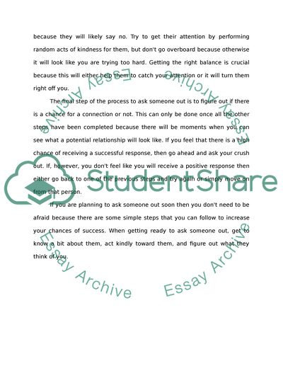 Process-Analysis Essay on How to Ask Someone Out