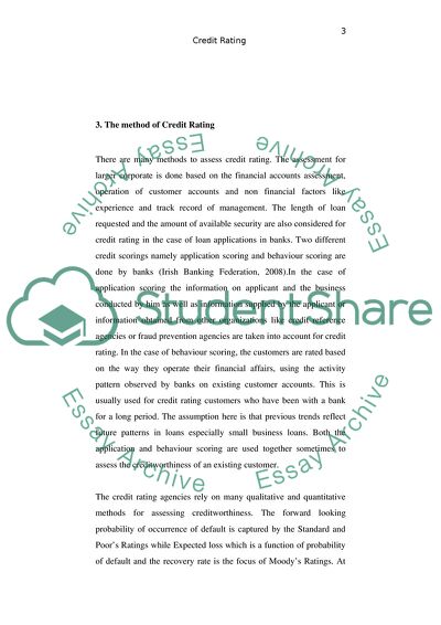 The Process of Credit Rating