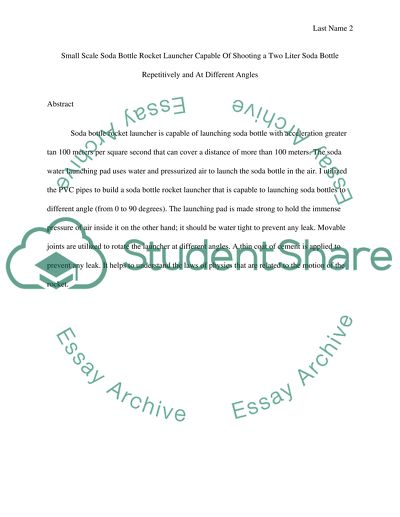 Small-Scale Soda Bottle Rocket Launcher