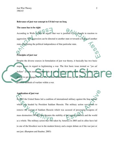 theory of just war research paper