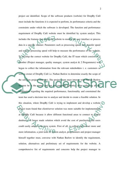 Project Management - Developing a Website for DropBy Cafe